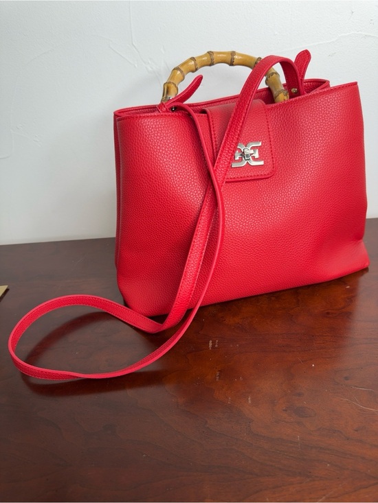 Sam Edelman Handbags - Sam Edelman Red Bamboo Handle Tote Crossbody Bag